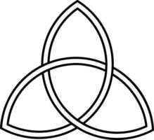 Isolated Triquetra Icon In Linear Style. vector