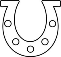 Isolated Horseshoe Icon In Black Outline. vector