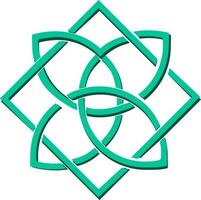 Teal Square With Triangle Celtic Icon In Flat Style. vector