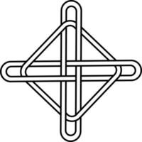 Square Overlapping Cross Celtic Icon In Stroke Style. vector