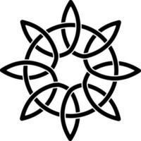 Circle Overlapping Flower Icon In Stroke Style. vector