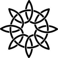 Circle Overlapping Flower Icon In Stroke Style. vector