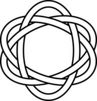 Linear Style Three Circle Overlapping Icon. vector