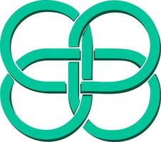 Flat Illustration Of Teal Loop Celtic Icon. vector