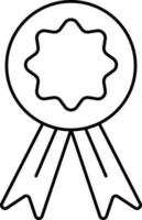 Badge Ribbon Icon In Line Art. vector