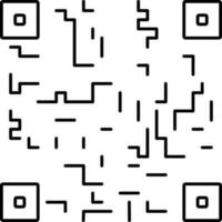 Black Linear Qr Code Icon Or Symbol. vector