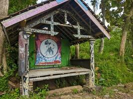 a security post or pos kamling for rural security in blitar, indonesia photo
