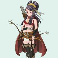 Beautiful female archer vector