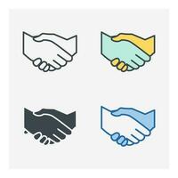 hand shake icon symbol template for graphic and web design collection logo vector illustration