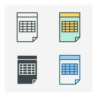 spreadsheet icon symbol template for graphic and web design collection logo vector illustration