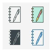 pen and paper icon symbol template for graphic and web design collection logo vector illustration