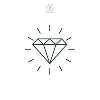 diamante icono símbolo modelo para gráfico y web diseño colección logo vector ilustración