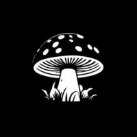 Mushroom, Black and White Vector illustration