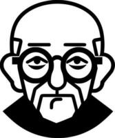 Papa, Black and White Vector illustration