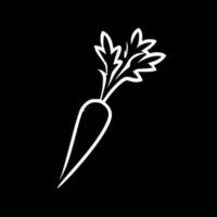 Carrot, Black and White Vector illustration