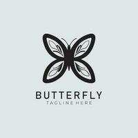 Butterfly Logo geometric design abstract vector template Linear style icon