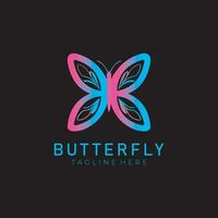 Butterfly Logo geometric design abstract vector template Linear style icon