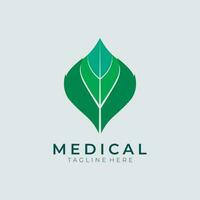 Organic Leaf Medical Logo Concept vector