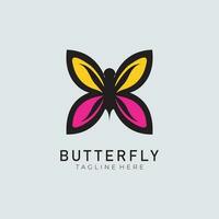 Butterfly Logo geometric design abstract vector template Linear style icon