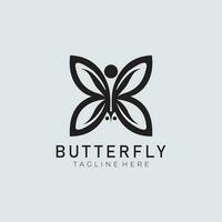 Butterfly Logo geometric design abstract vector template Linear style icon