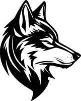 lobo, negro y blanco vector ilustración