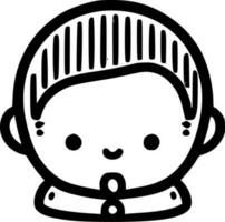 Baby, Black and White Vector illustration