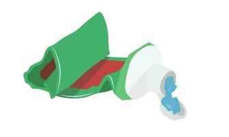 Tube of toothpaste vector illustration. Empty toothpaste vector.  Flat vector in cartoon style isolated on white background.