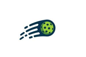 sencillo pickleball logo con un combinación de Moviente pelota y silbido para ninguna negocio vector