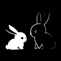 Bunnies - Minimalist and Flat Logo - Vector illustration