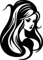 Mermaid, Black and White Vector illustration