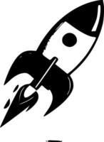 Rocket, Minimalist and Simple Silhouette - Vector illustration