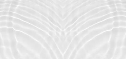 White water with ripples on the surface. Defocus blurred transparent white colored clear calm water surface texture with splashes and bubbles. Water waves with shining pattern texture background. photo