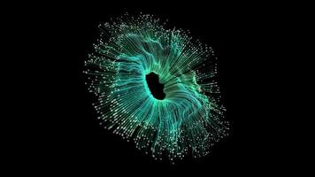 abstract deeltjes van optisch vezel hoge snelheid gegevens overdracht ai netwerk technologie achtergrond video