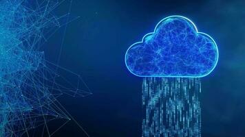 nube informática ai tecnología datos transferir pedacitos Internet 5g azul antecedentes información subir video