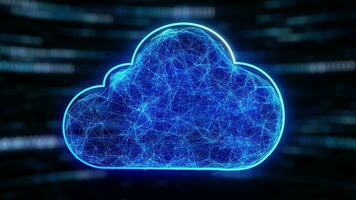 wolk berekenen ai technologie gegevens overdracht stukjes internet 5g blauw achtergrond informatie uploaden video