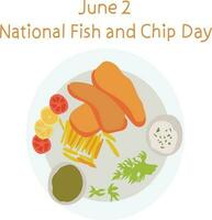 nacional pescado y chip día vector