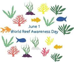 world reef awareness day vector