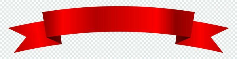Silk red ribbon or label. Banner symbol. Wave banner elements. Vector illustration