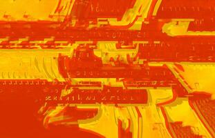 Radiant Glitch Warm Red and Yellow Color Scheme with Distorted Digital Design, photo