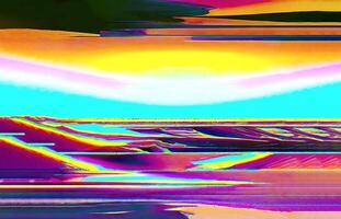 Multi-colored Glitch Effect with a Desert-like Aesthetic for Creative Graphic Projects photo