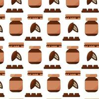 cocoa fruit chocolate toast with paste pattern vector