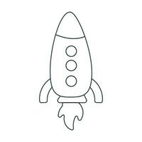 rocket are flying childrens coloring element cosmos vector