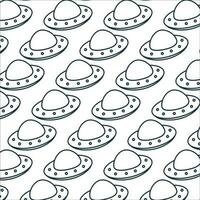 spaceship ufo alien color fly space pattern vector