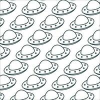 spaceship ufo alien color fly space pattern vector