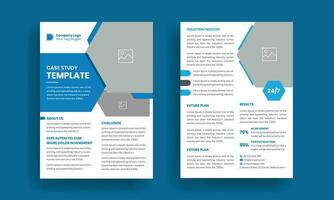 Case study template. Business case study booklet with creative layout. Double side flyer design vector