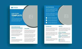 Case study template. Business case study booklet with creative layout. Double side flyer design vector