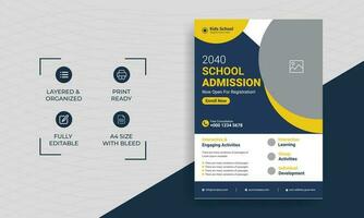 School admission kids education flyer template. Kids back to school education admission flyer poster layout template vector