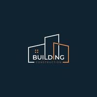 Building logo for construction company, printing with modern concept Premium Vector