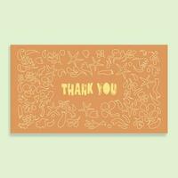 Thanks card with underwater life doodle hand drawn vector