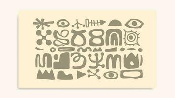 ethnic shape organic element hand drawn vector